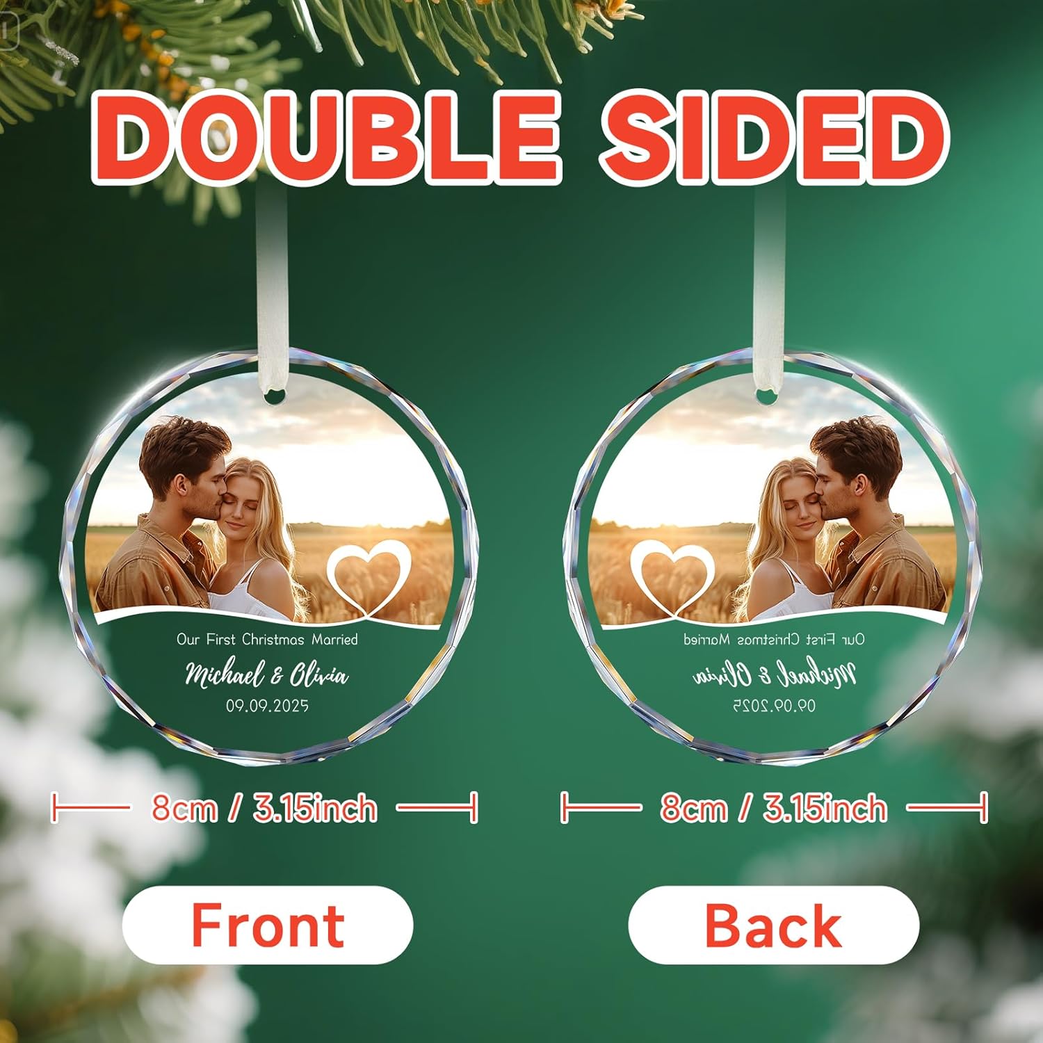 Personalized First Christmas Engaged Ornaments, Engagement Gifts for Couples 2025, Bride to be
