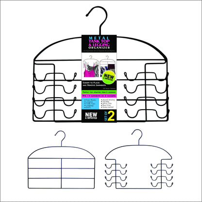 DR. Organizer Leggings/Yoga/Stretch Pants & Tank Top/Cami Closet Organizer Hanger 2/pc Set Combo