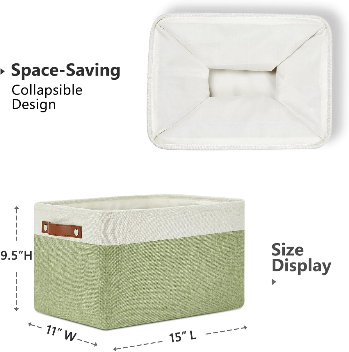 DULLEMELO Fabric Storage Bins for Laundry, Home, Foldable Storage Baskets for Shelves, Toys