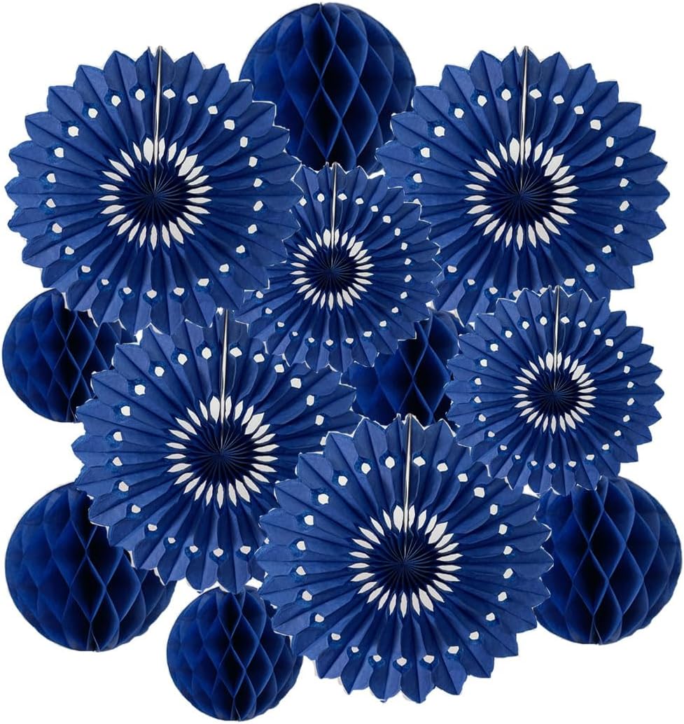 12pcs 6’’ 8’’ Honeycomb Balls Tissue Paper Fans Party Honeycomb Ball Fans Wall Tissue Pom Poms