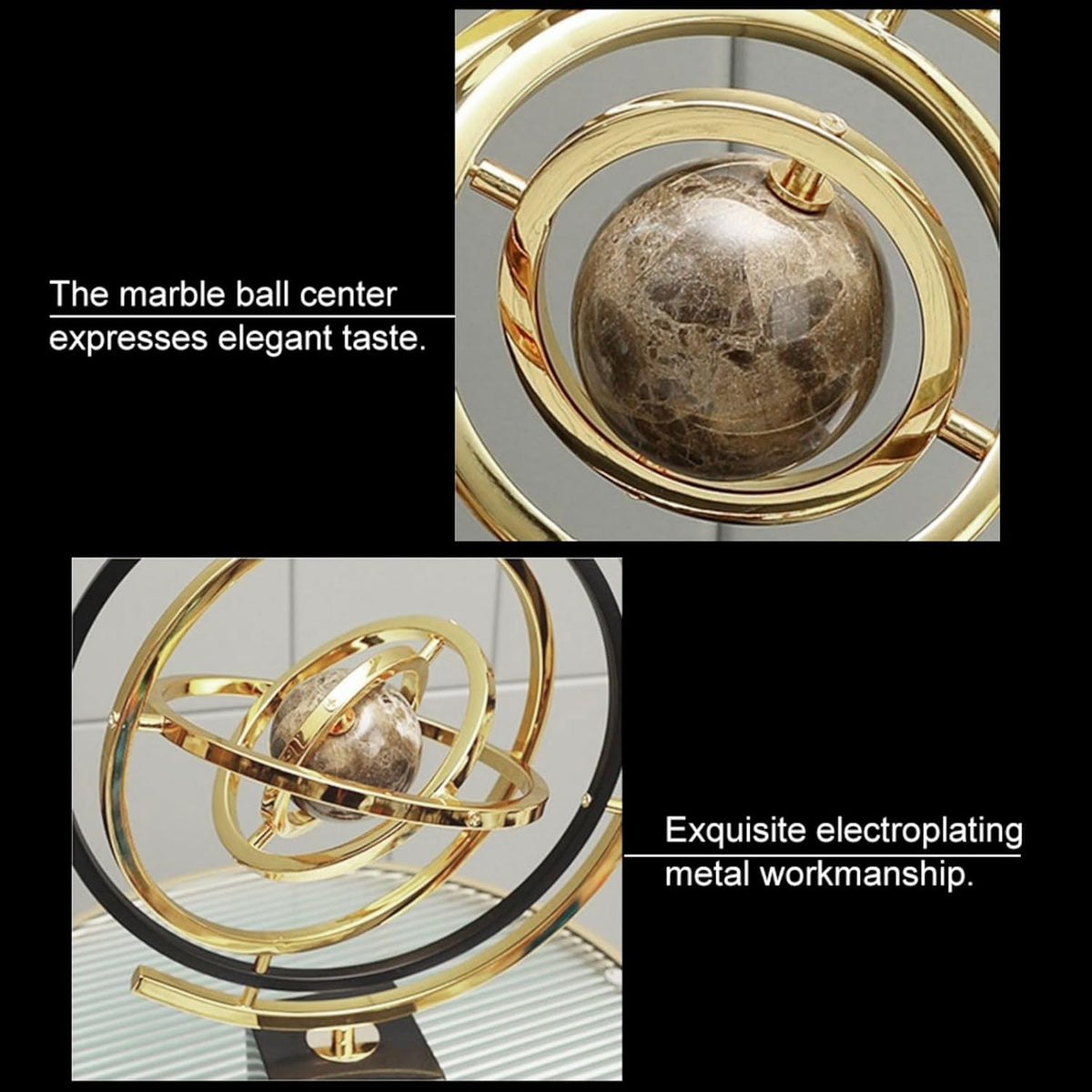 homary Modern Sculpture Decor Abstract Art Decoration Metal Globe Ornament Living Room Decor with