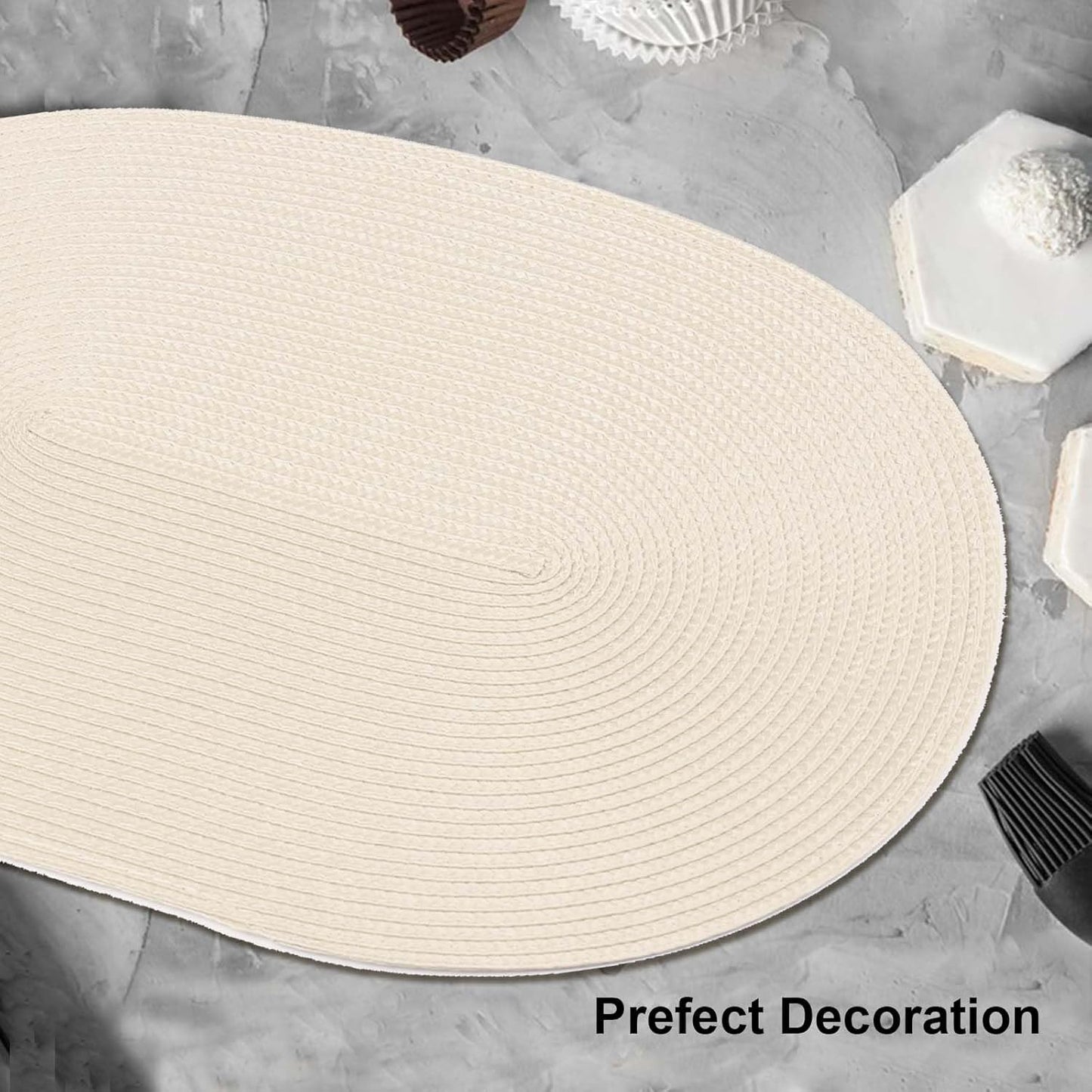 AHHFSMEI Placemats Set of 8 for Dining Table Washable Woven Vinyl Non-Slip 18x12 inches Placemat