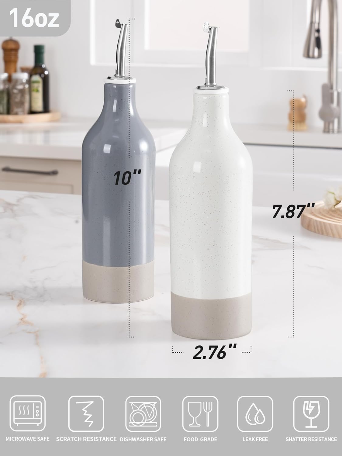 famiware Milkyway 16oz Ceramic Olive Oil Dispenser Bottle, Olive Oil and Vinegar Dispenser Bottle