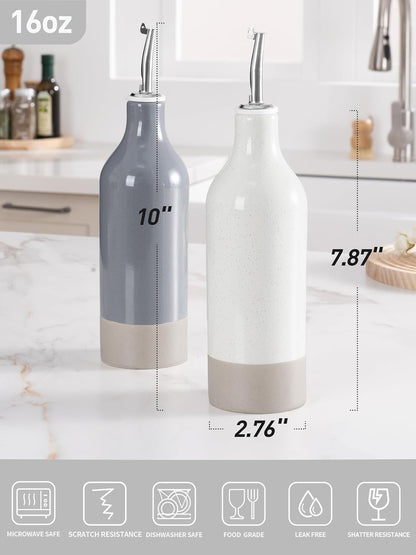famiware Milkyway 16oz Ceramic Olive Oil Dispenser Bottle, Olive Oil and Vinegar Dispenser Bottle