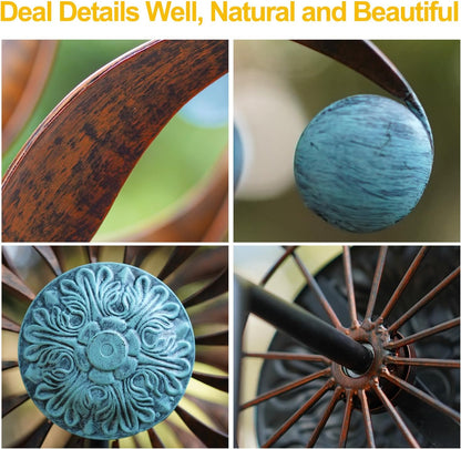 LimeHill Metal Wind Spinner for Garden and Yard - Kinetic Wind Spinners Outdoor Large (24 x 84
