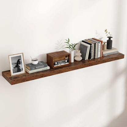 Floating Shelves for Wall, Large Wall Mounted Shelves with Invisible Brackets, Long Wood Floating