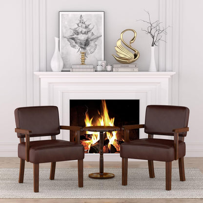 Accent Chair, PU Leather Living Room Chairs Oversize with Soft Seat and Armrests for Living Room