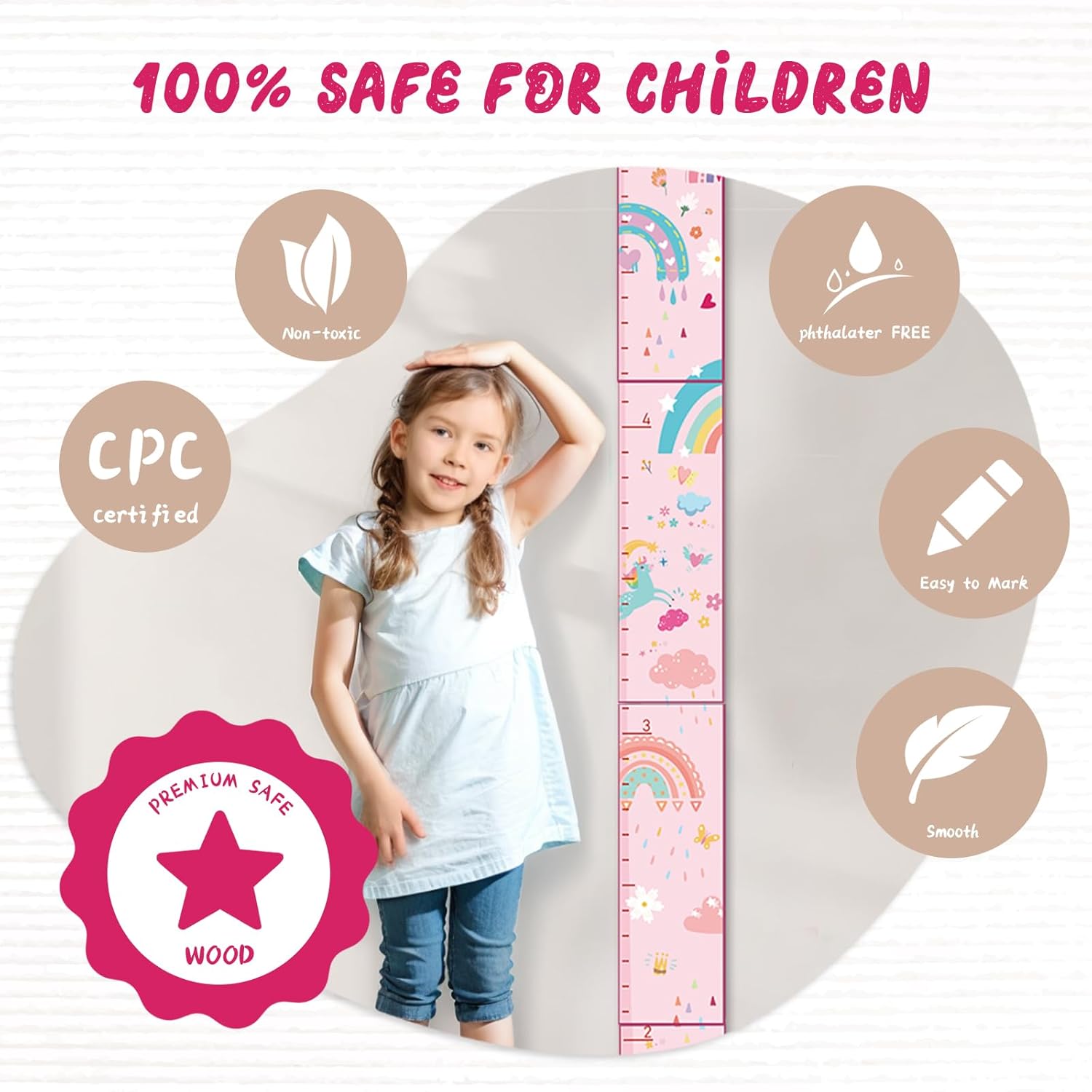 Personalized Name Growth Chart for Kids, Unicorn Wooden Wall Decor Growth Chart, Wall Decor for