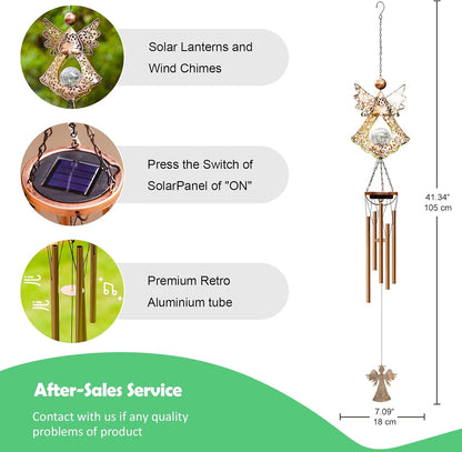 Wind Chimes Outdoor Indoor Decor: Birthday Gifts for Mom Grandma - Outside Lights for Garden Yard