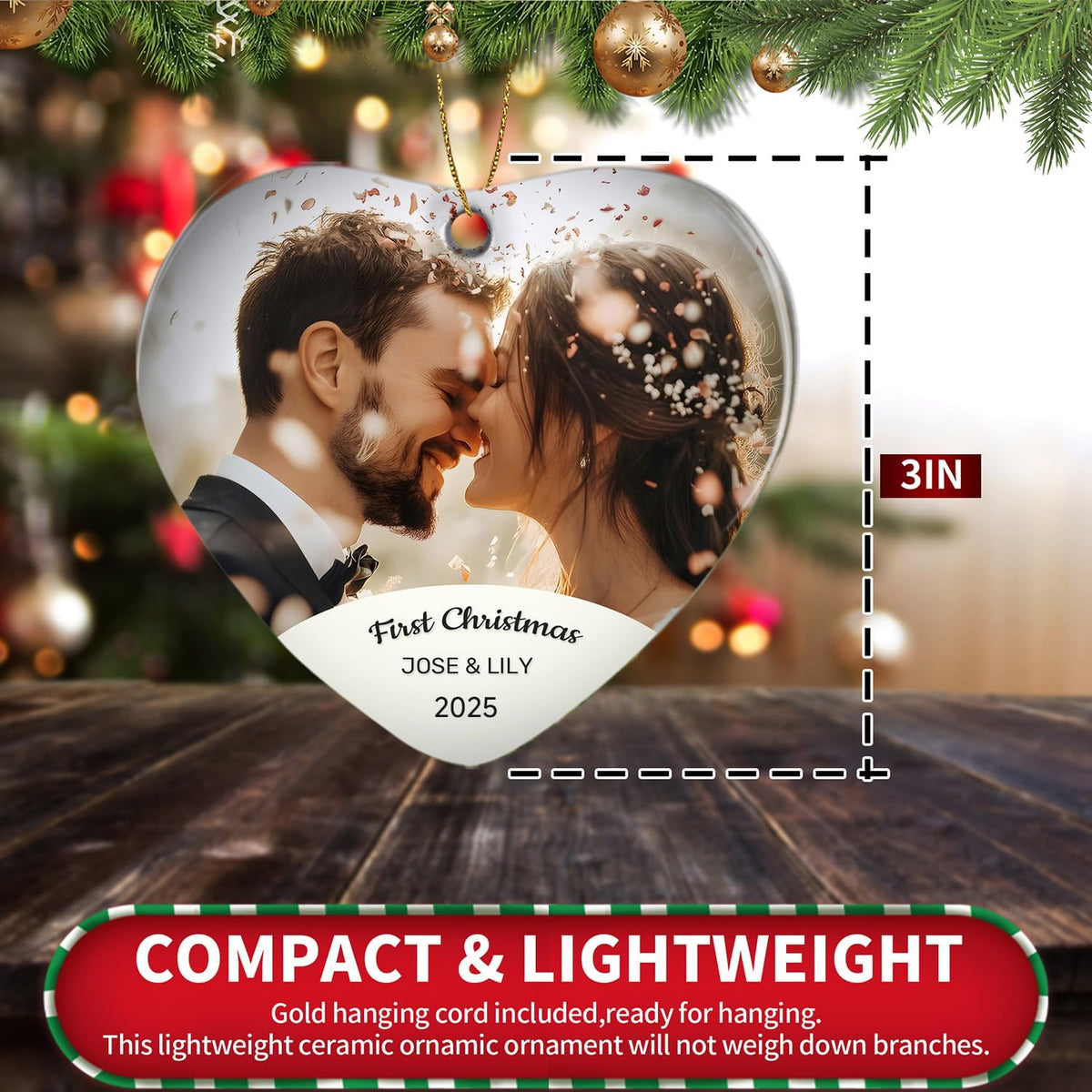 Personalized Christmas Ornaments 2025,Custom Christmas Ornament with Photo Text,Personalized