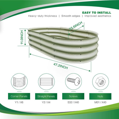 Gardmax 2 Pack Galvanized Raised Garden Bed, Lightweight Planter Boxes Outdoor with Easy Assembly