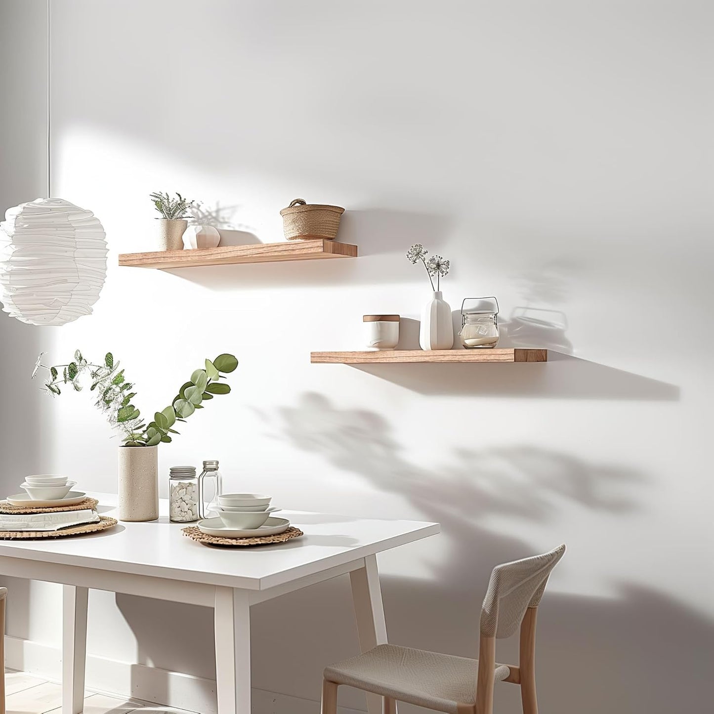 Wood Floating Shelves for Wall Decor, Rustic Wall Shelves for Bedroom Bathroom Kitchen Living Room