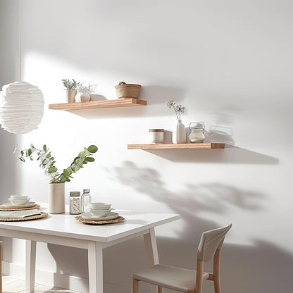 Wood Floating Shelves for Wall Decor, Rustic Wall Shelves for Bedroom Bathroom Kitchen Living Room
