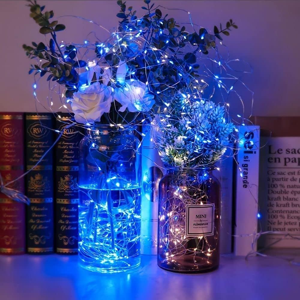 4-Pack 50 LED Christmas Fairy Lights Battery Operated with Timer, 16FT Waterproof Starry String