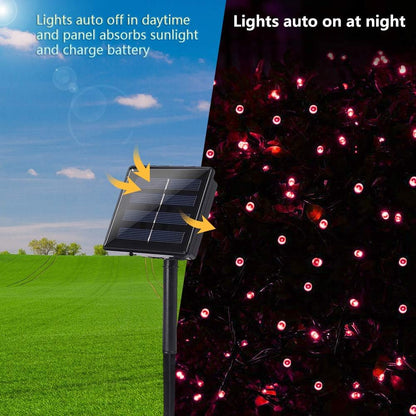 Joomer Red Solar Christmas Lights, 2 Pack Total 144FT 400 LED 8 Modes Waterproof Solar Christmas