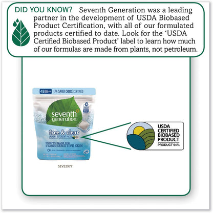 Seventh Generation Laundry Detergent, Citrus & Cedar, 8 Count, Powder