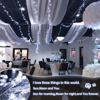 JMEXSUSS White Battery Operated String Lights Outdoor Waterproof, 33ft 100 LED Battery Power