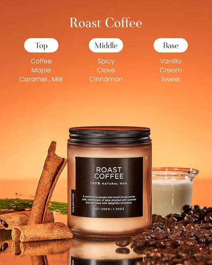 M&SENSE Coffee Candles Scented Strong, Organic Natural Soy Wax for Bedroom Kitchen Home Decor