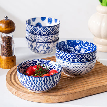 Ceramic Dessert Bowls Set - 11 Oz Small Ice Cream Bowl for kitchen - 4.7 Inch Porcelain Cereal Bowl