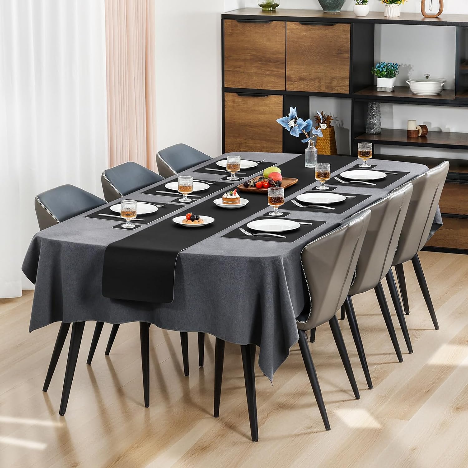 Myir JUN Placemats Dual Sided, Faux Leather Place Mats Set of 4 Indoor Placemats for Dining Table