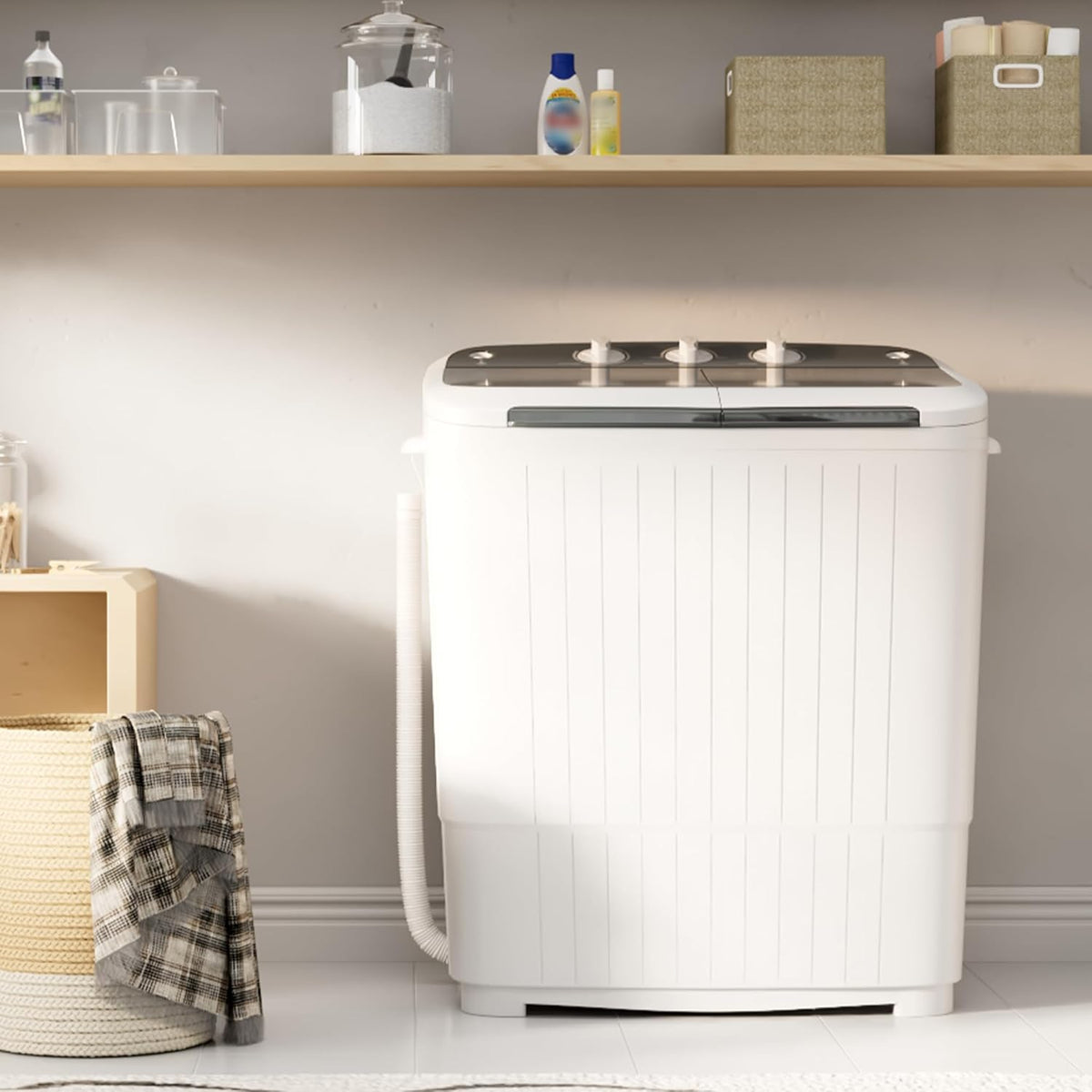 Pataku Portable Washing Machine, 17.6 Lbs Compact Mini Washer and Dryer Combo,Twin Tub Laundry