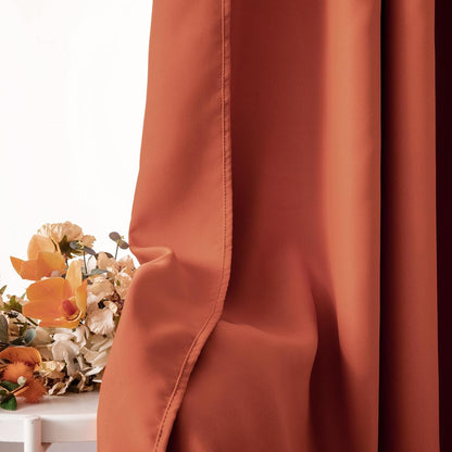 MIULEE Back Tab Burnt Orange Blackout Curtains 84 Inch Length 2 Panels Set for Living Room Bedroom