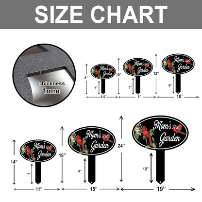 Personalized Name Garden Cardinal Metal Signs with Stake, Custom Family Name Yard Decor for Outdoor