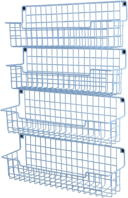 Spice Rack Wall Mount, Wall Spice Organizer for Kitchen Cabinet Door, Pack of 4 Hanging Spice Rack