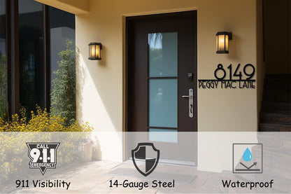 Personalized Metal House Number Sign for Outside Modern - Custom Outdoor Address Number Plaque