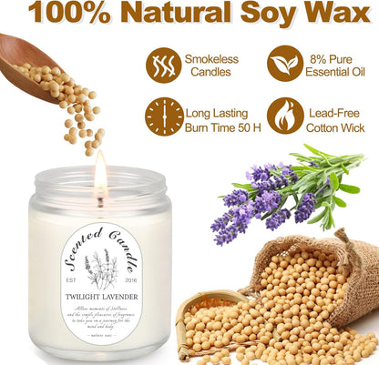 4 Pack Candles for Home Scented, Lavender Candles, 28 oz 200 Hour Long Lasting Aromatherapy Candle
