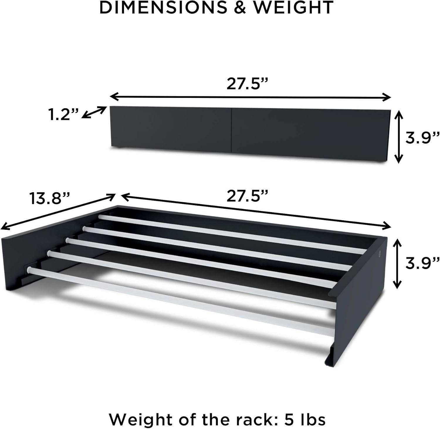 Step Up Laundry Drying Rack (28-INCH Industrial Gray), Wall Mounted, Retractable Clothes Drying