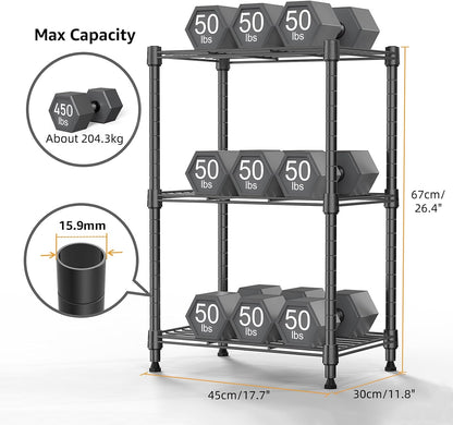 450 lbs Steel Storage Shelving 3-Tier Utility Shelving Unit Steel Organizer Wire Rack for