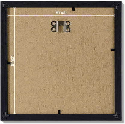 Vittanly 8x8 Picture Frames Set of 9, Shatter Resistant Plexiglass, Display 4x4 Pictures with Mat