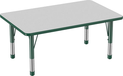 FDP Rectangle Activity School and Classroom Kids Table (30 x 48 inch), Chunky Toddler Legs