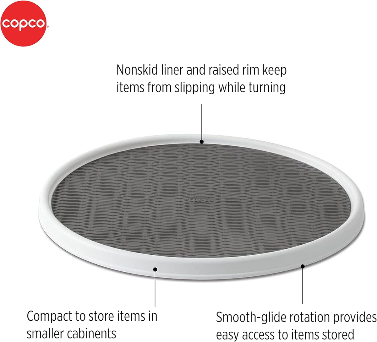Copco Non-Skid Pantry Cabinet, 9-Inch, White/Gray (Pack of 4)