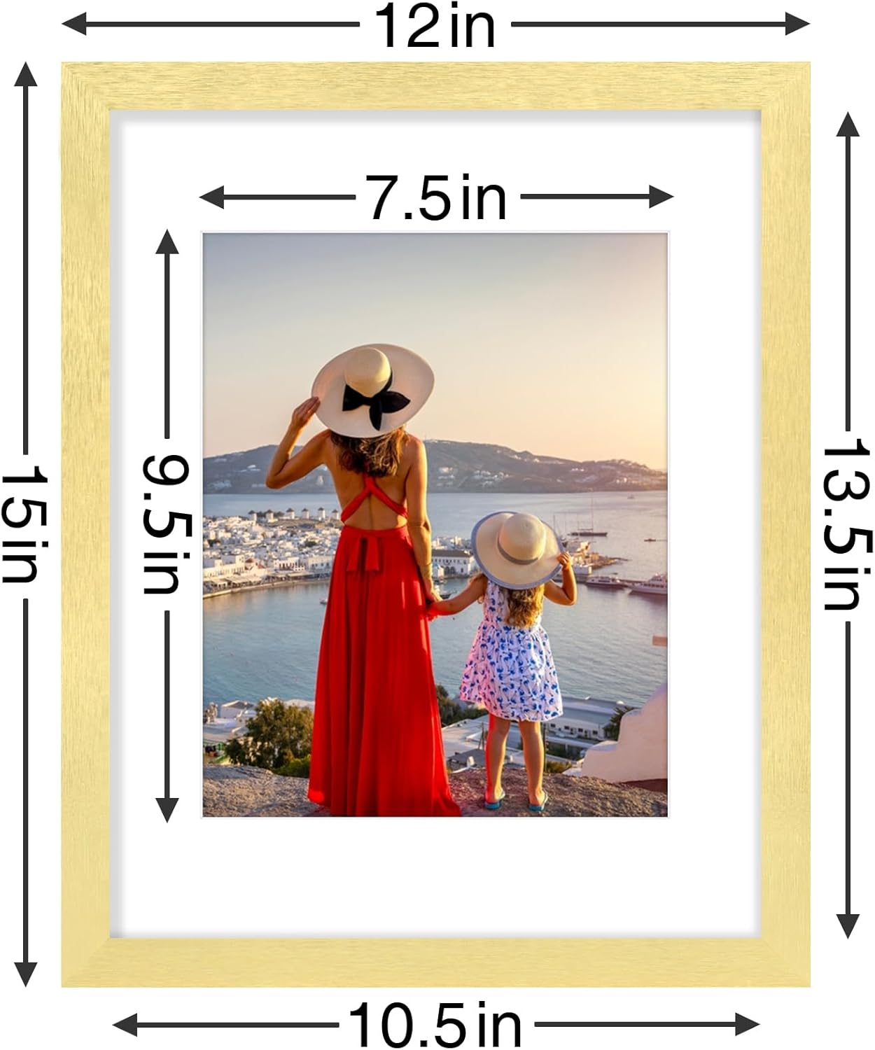 Vittanly 11x14 Picture Frames Set of 9, Shatter Resistant Plexiglass, Display 8x10 Pictures with