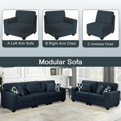 L Lengend Vansen Modular Sectional Sofa U Shaped Couch with Ottoman Modern Reversible Corner