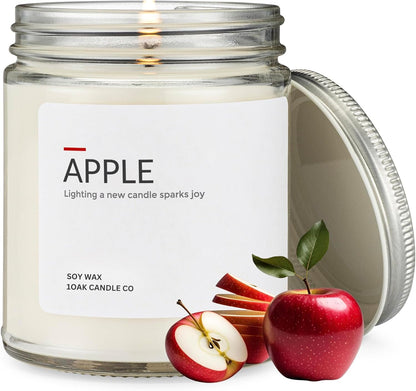 1OAK Soy Wax Scented Candles (Apple) - Soy Candles for Home Scented - Long Burning Premium