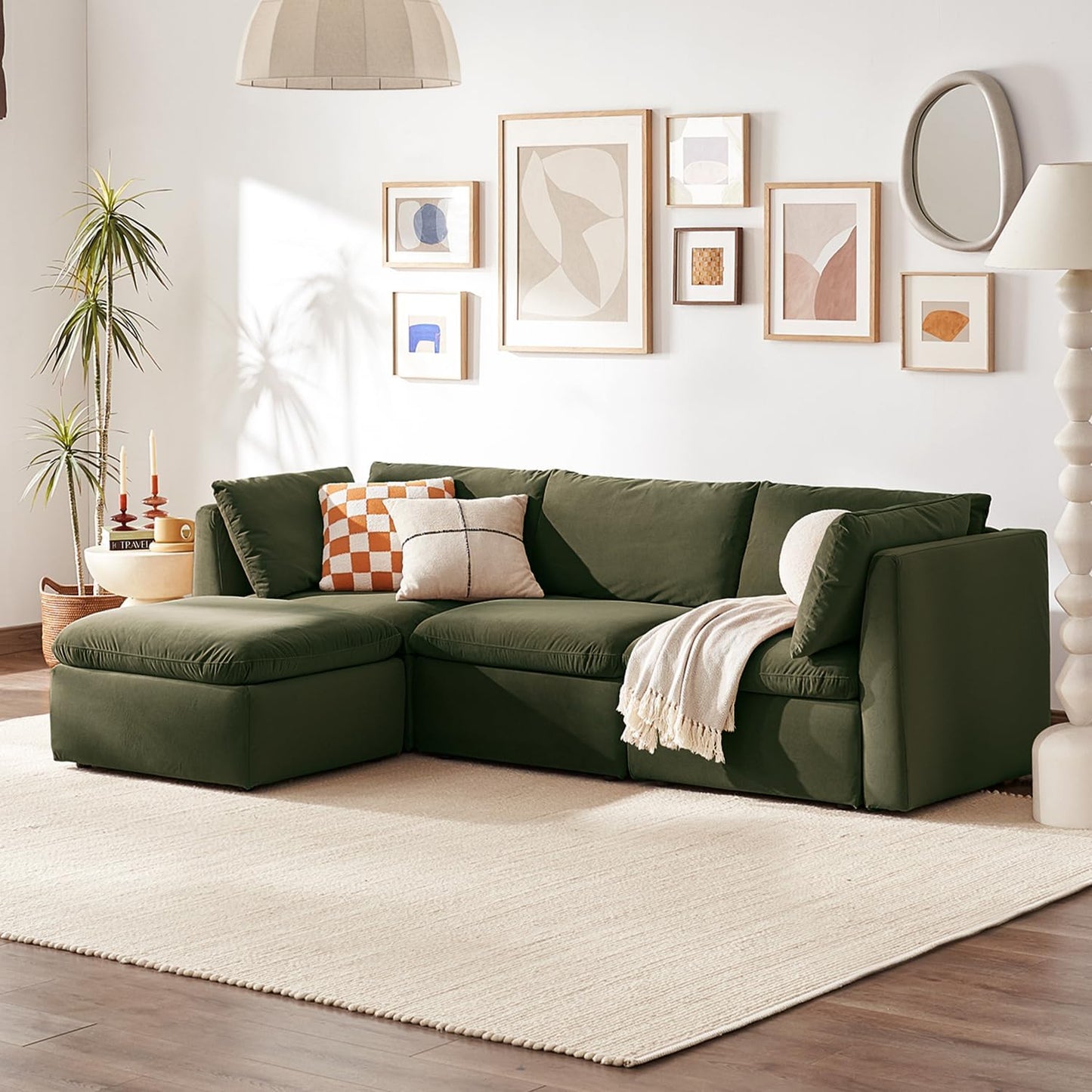 mopio Oversized Modular Sectional Sofa with Fully Removable Covers and Storage, Convertible U