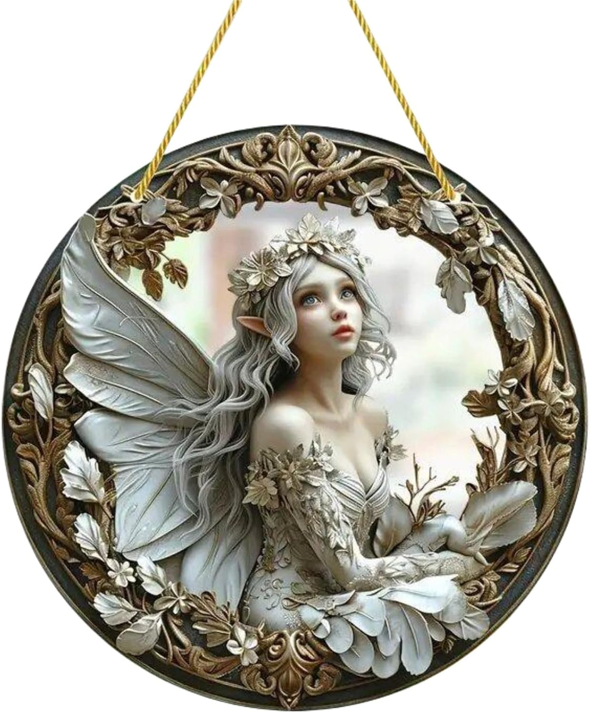Flower Fairy Garden Decorations Angel Wing Christmas Halloween Deco Statue Art Elf Sculpture