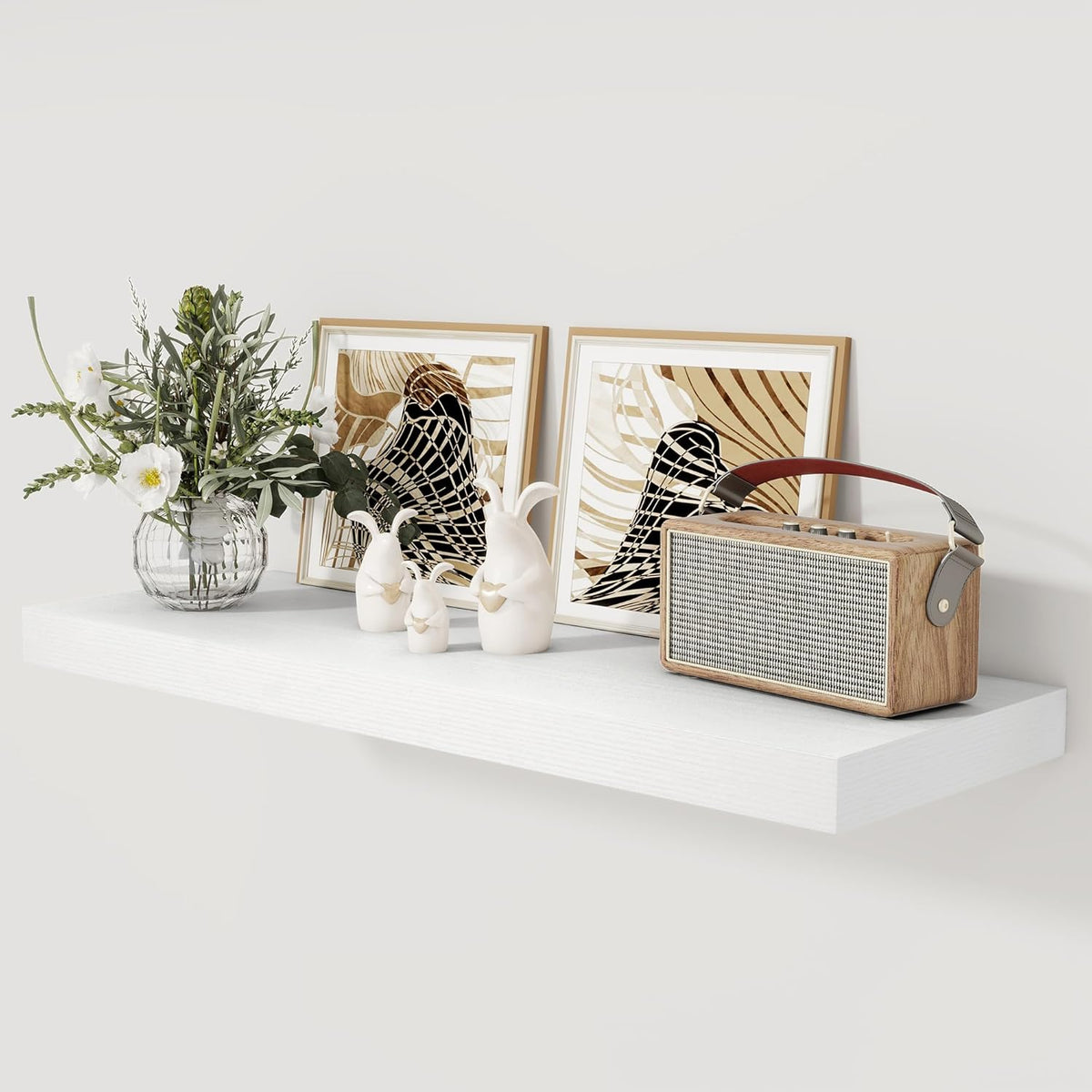 White Floating Shelves 36 Inch Long, 12 Inch Deep Floating Shelves for Wall, 36 x 12 Shelves for