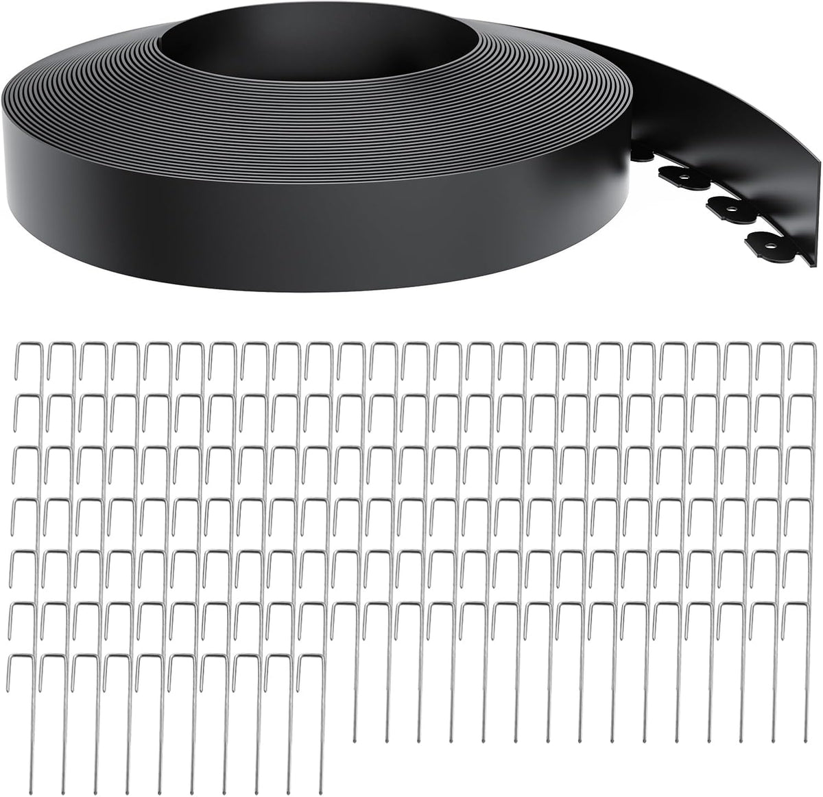 Landscape Edging 4 Inch Tall 150FT with 160Pcs Metal Spikes, Plastic Garden Edging Border Landscape