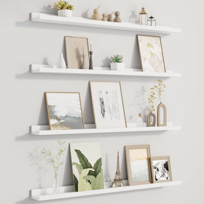 Picture Ledge Shelf for Wall, Floating Shelves Set of 4, 36 Inch Long Nursery Book Shelves for Toys