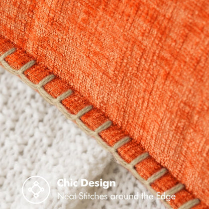 MIULEE Pack of 2 Fall Couch Throw Pillow Covers 18x18 Inch Bright Orange Farmhouse Decorative