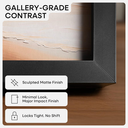 Homeforia 20x20 Picture Frame Black, High End Metal 20x20 Square Poster Frame Matted to 16x16
