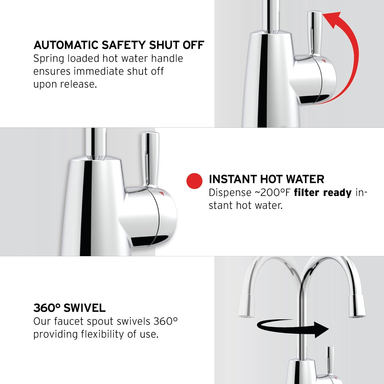 InSinkErator Stainless Steel Tank, H250C-SS HOT250 System, Single-Handle Faucet in Chrome
