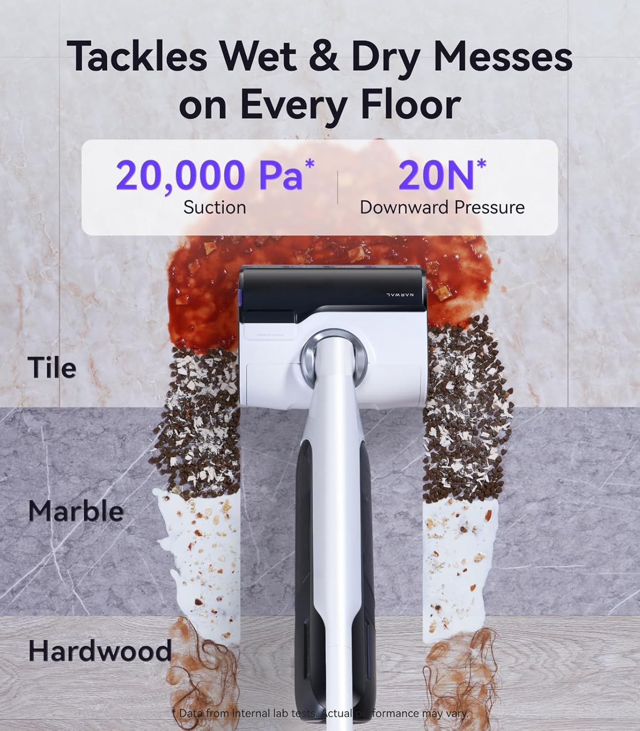 NARWAL S30 Wet Dry Vacuum Cleaner with 20000Pa Suction, 176°F Self-Cleaning, Heated Drying