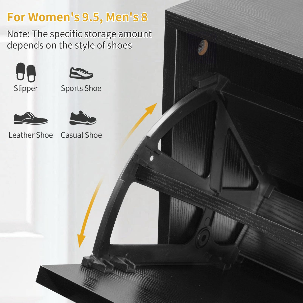 Angel Sar Rattan Shoe Cabinet for Entryway, Slim Shoe Storage Cabinet