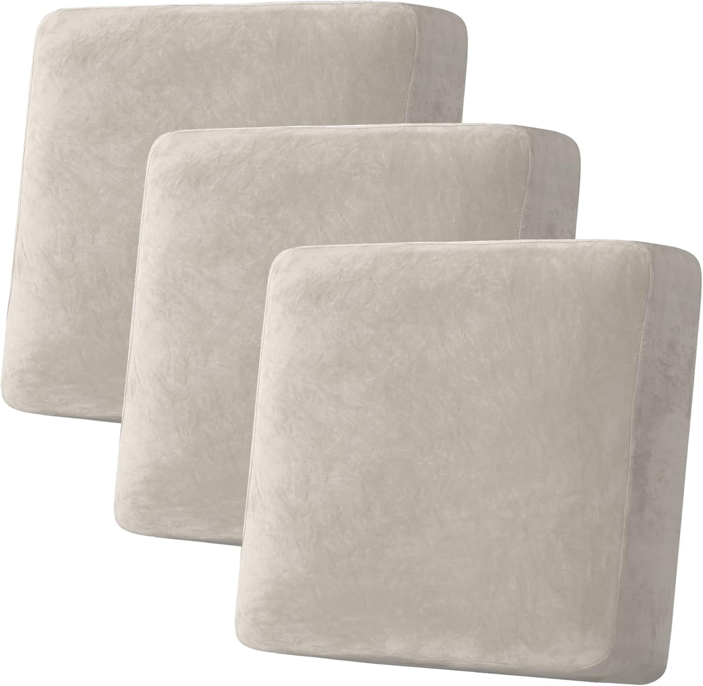 H.VERSAILTEX Velvet Stretch Couch Cushion Cover Plush Cushion Slipcover for Chair Loveseat Sofa