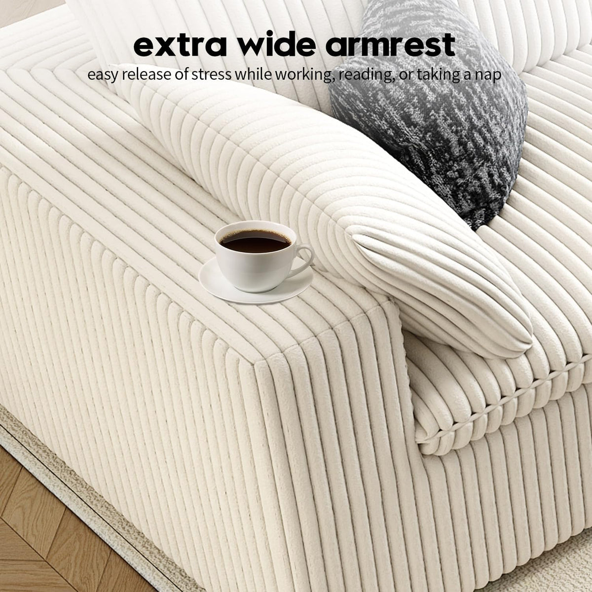 LoveSeat Cloud Couch Modular Sectional Sofa for Living Room,Modern Sofa with Deep Seat，2 Seater